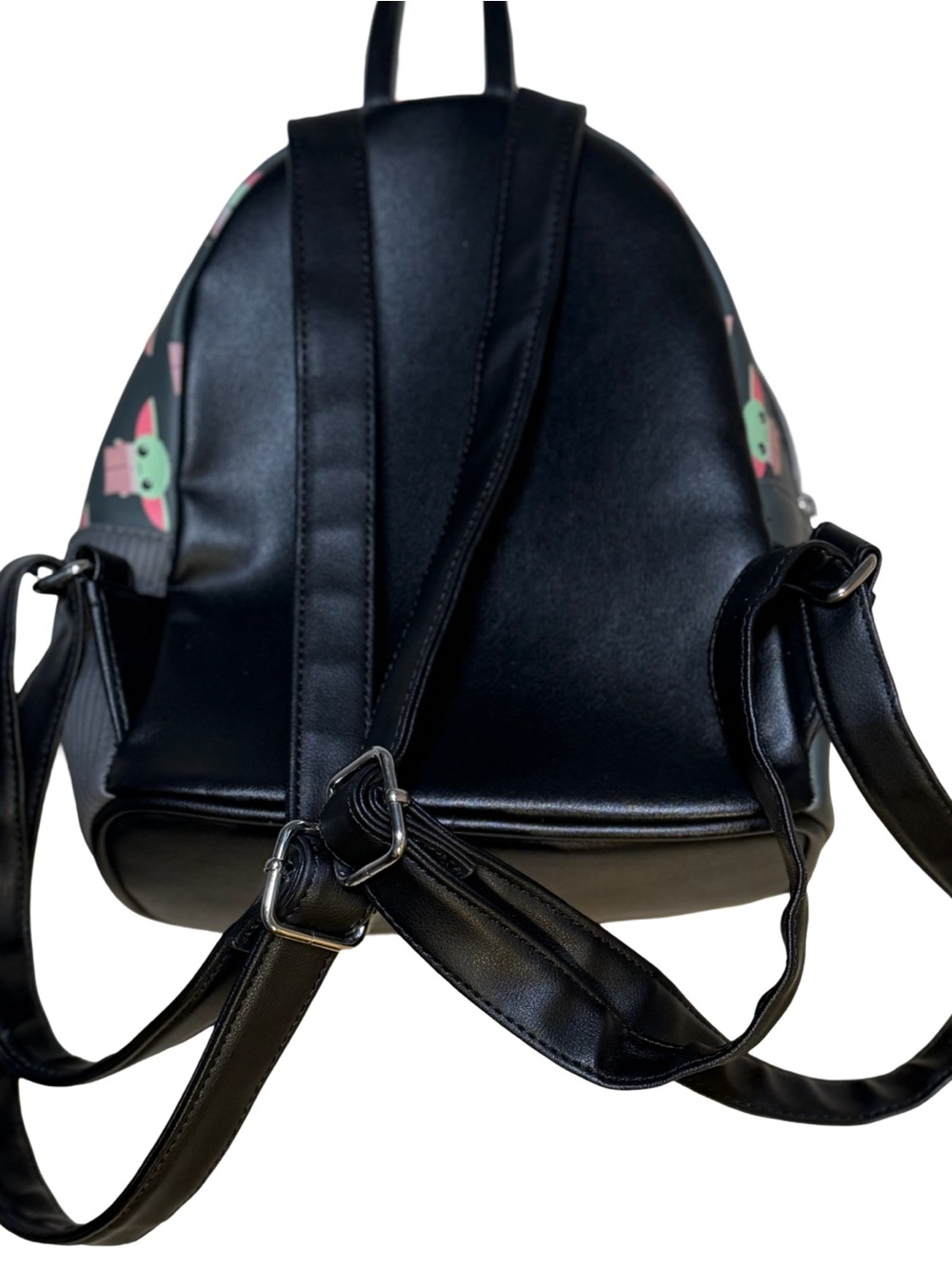 Disney Loungefly Grey Mini Backpack with Green Grogu Print - Picture 4 of 13